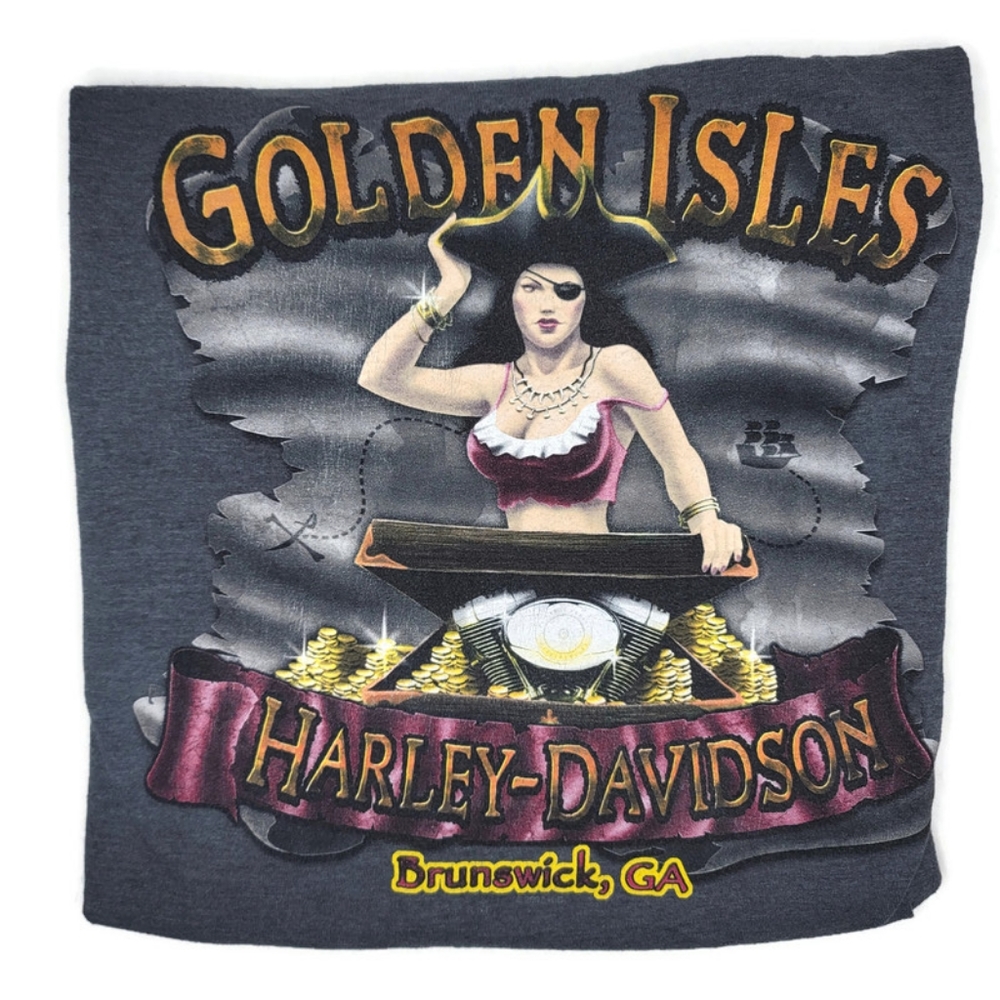 Harley Davidson Brunswick GA golden isles pirate collectable 2011 shirt. 3x